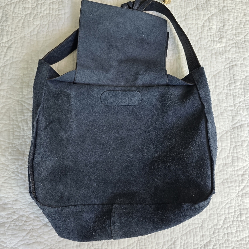 MICHAEL KORS Dark Blue Leather Hobo Bag with Tassels - Picture 13 of 16
